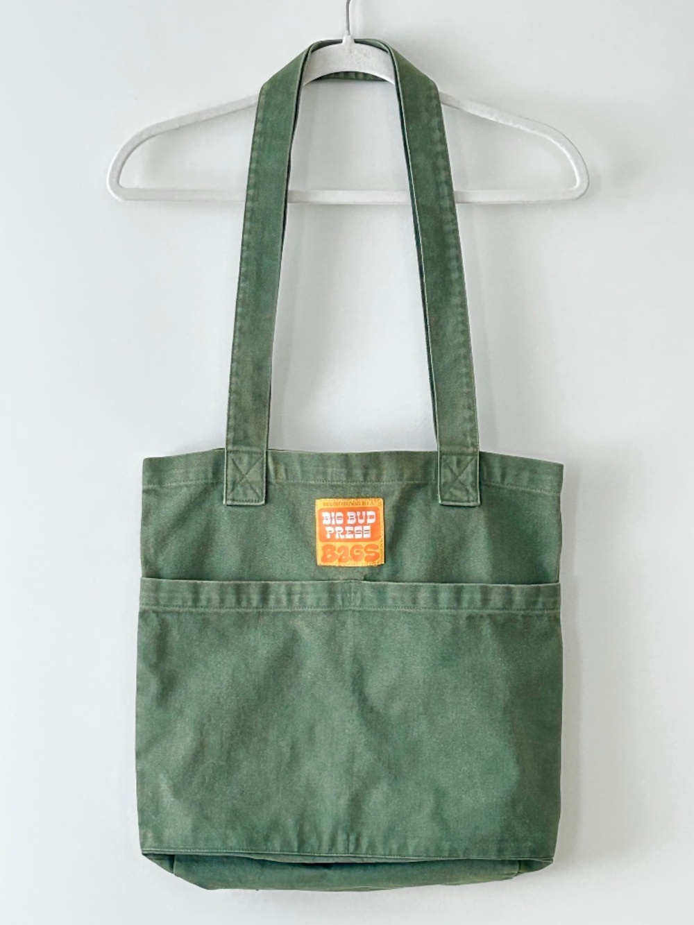 Big Bud Press 100% Cotton Green Canvas Large Tote Bag